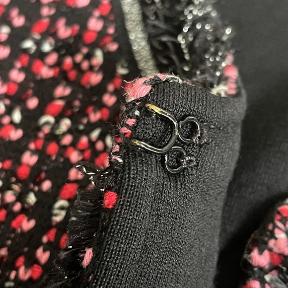 St John Tweed Fringe Cropped Evening Jacket Blazer Milano Knit Size 10 Medium - Picture 5 of 10